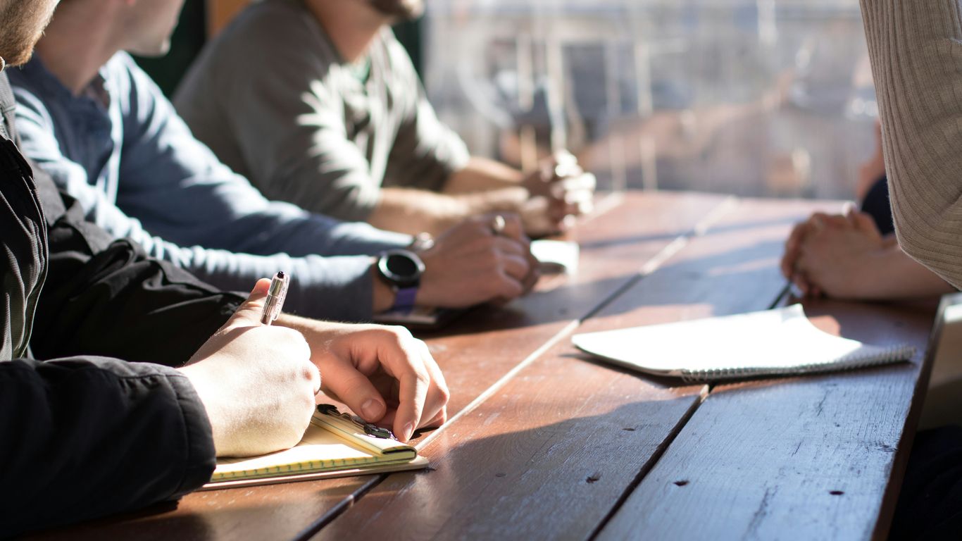 A diverse team working on project management