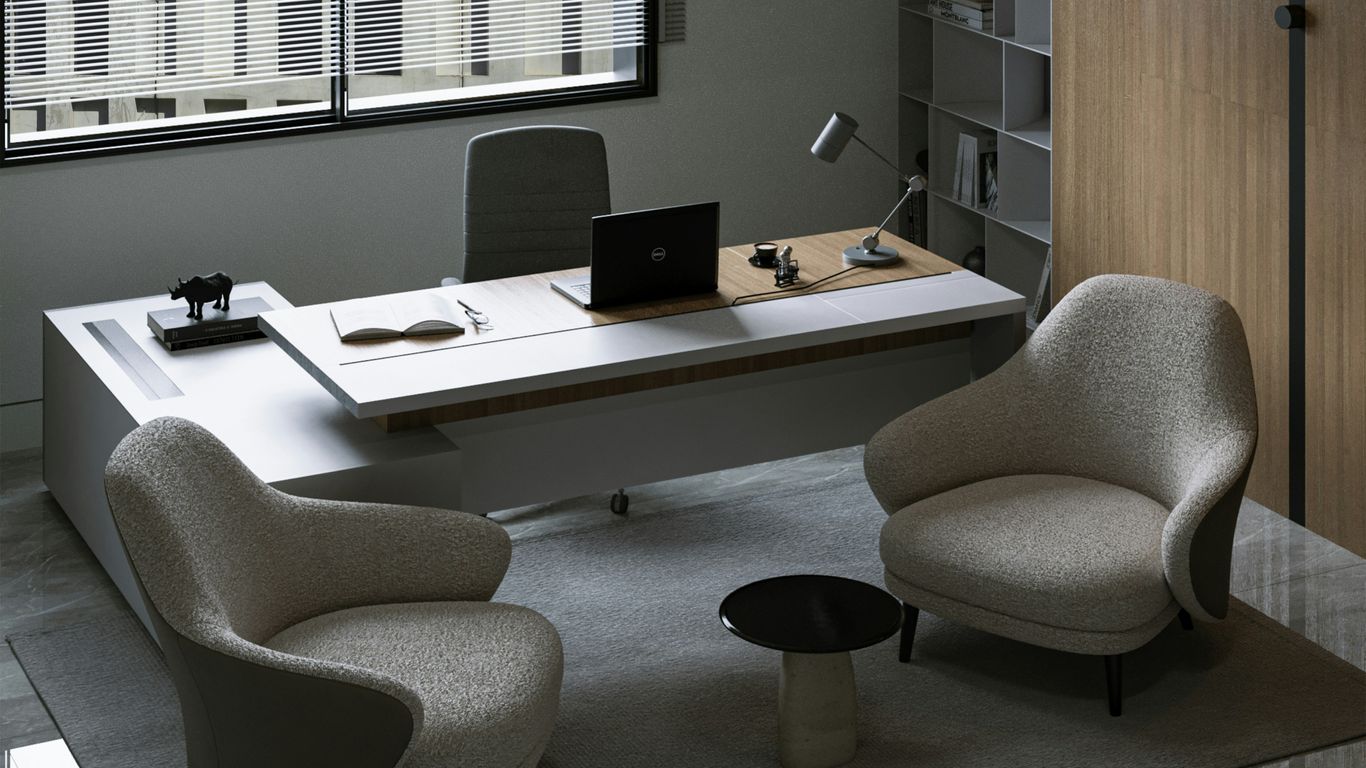 A clean minimalist desk setup with modern tech gear